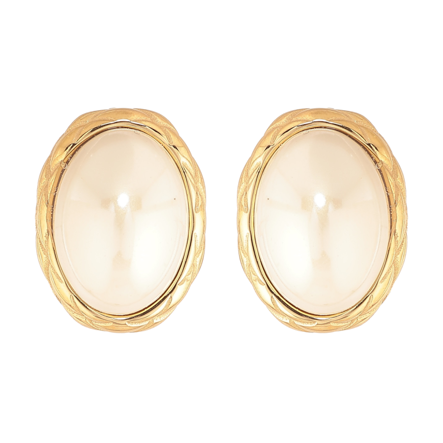 Серьги Нержавеющая сталь пусеты "Жемчужные овалы" фото №1 Серьги Нержавеющая сталь пусеты "Жемчужные овалы" фото №1