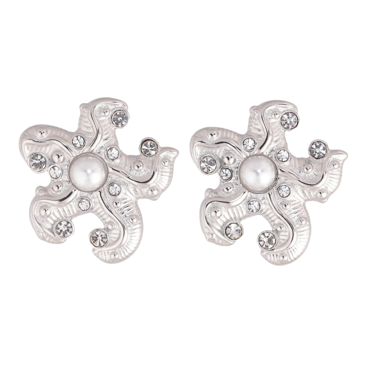 Сережки Нержавіюча сталь пусети "Морські зірки" фото №2