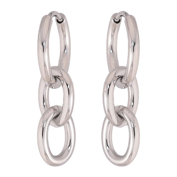 Сережки Нержавіюча сталь підвіски на колечках "Ланцюжки" 2 в 1 фото №8