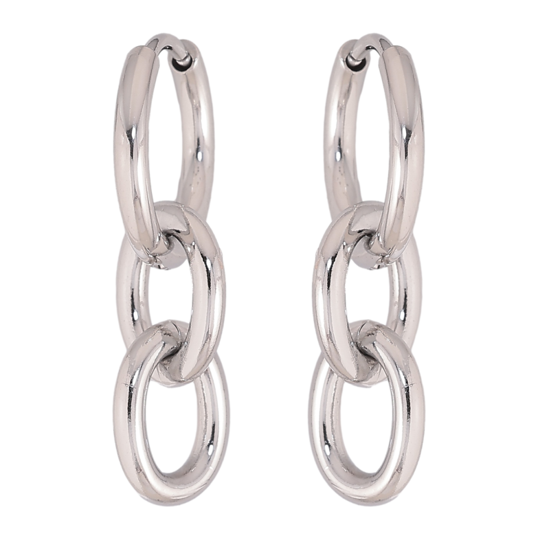 Сережки Нержавіюча сталь підвіски на колечках "Ланцюжки" 2 в 1 фото №2 Сережки Нержавіюча сталь підвіски на колечках "Ланцюжки" 2 в 1 фото №2