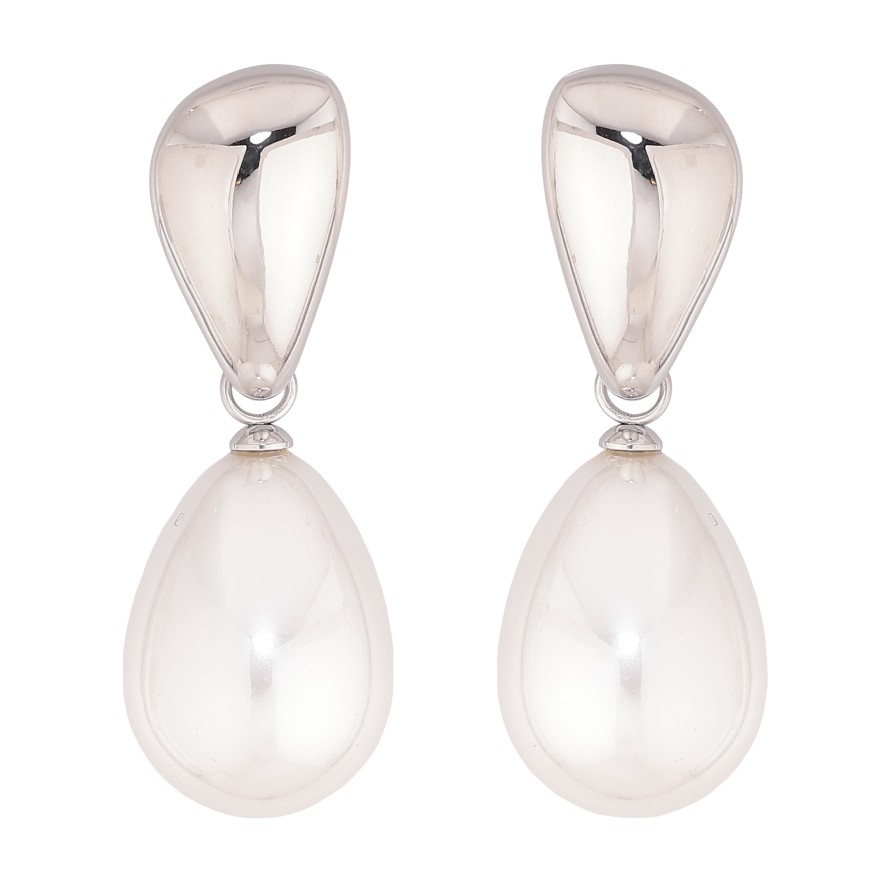 Сережки Нержавіюча сталь пусети "Перлинні підвіски" фото №1