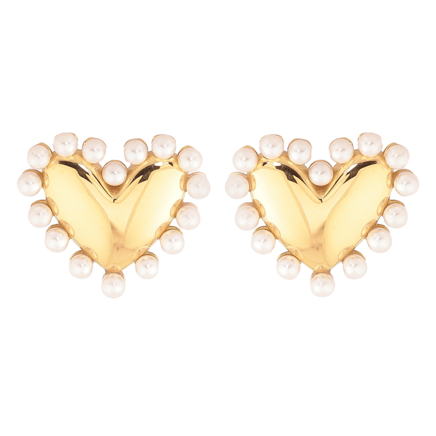 Сережки Нержавіюча сталь пусети "Сердечка" фото №1