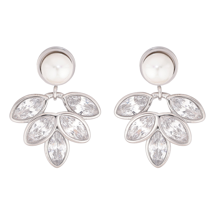 Сережки Нержавіюча сталь пусети "Кристальні підвіски" фото №21