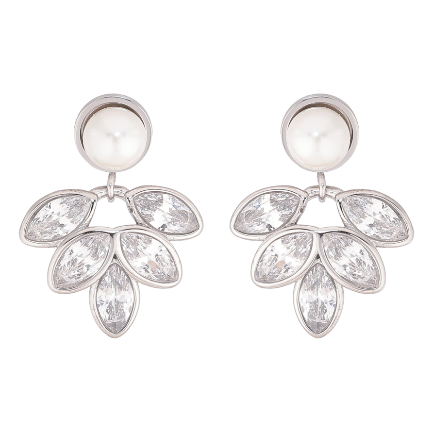 Сережки Нержавіюча сталь пусети "Кристальні підвіски" фото №1