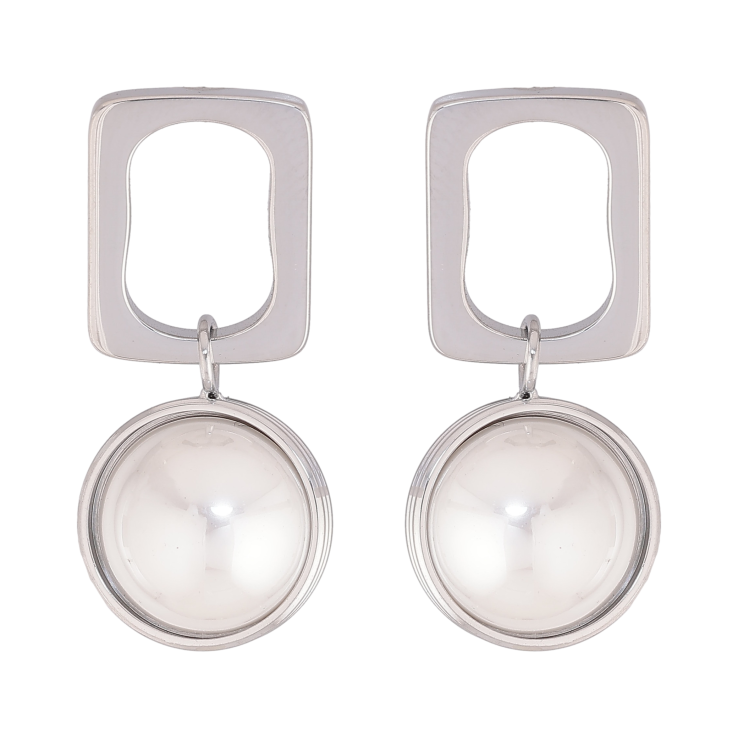 Сережки Нержавіюча сталь пусети "Підвіски з перлинами" фото №4