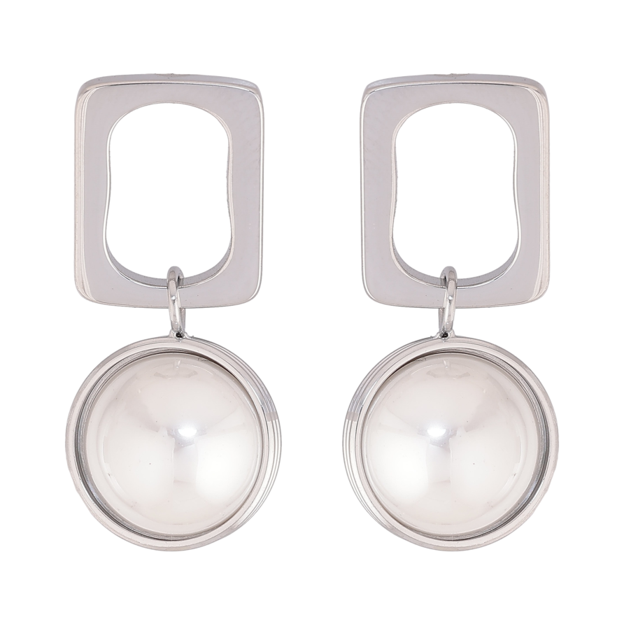 Сережки Нержавіюча сталь пусети "Підвіски з перлинами" фото №1