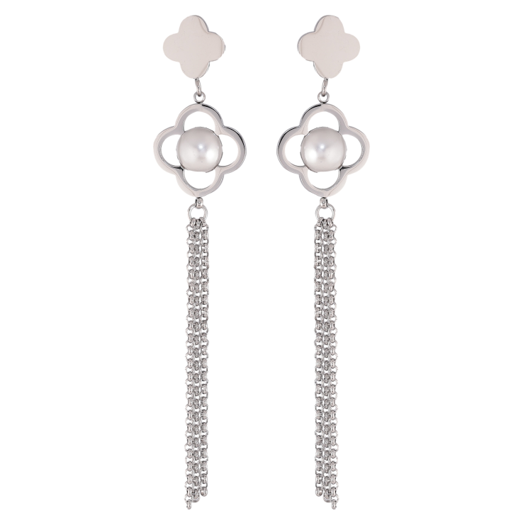 Сережки Нержавіюча сталь пусети "Підвіски з перлинними вставками" фото №18