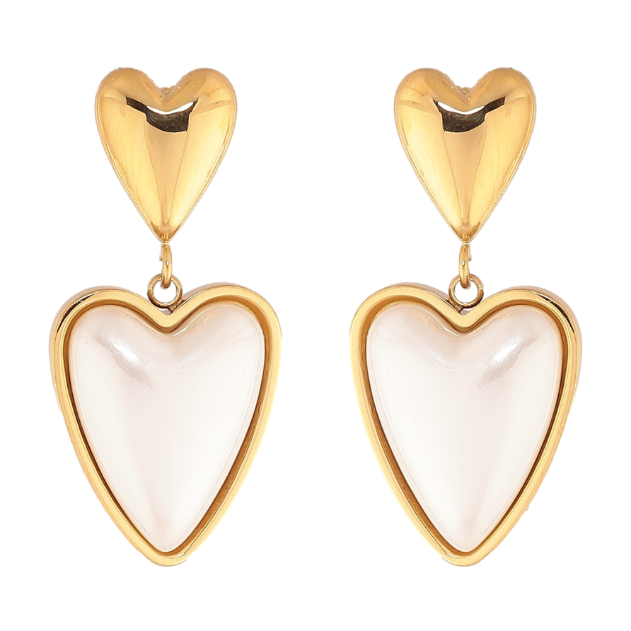 Сережки Нержавіюча сталь пусети "Сердечка" фото №1