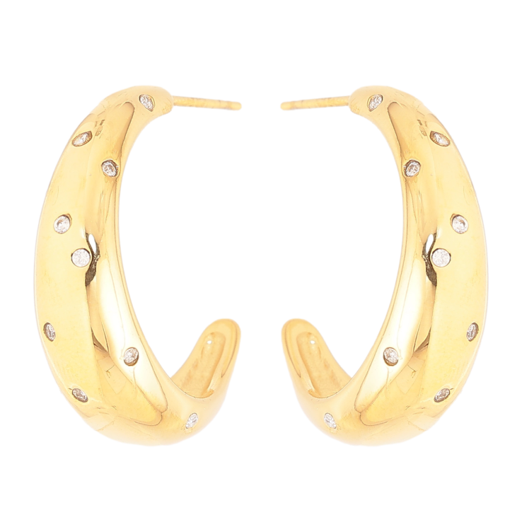 Серьги Нержавеющая сталь пусеты "Дуги с вставками кристаллов" фото №19