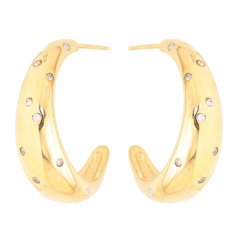 Серьги Нержавеющая сталь пусеты "Дуги с вставками кристаллов" фото №1 Серьги Нержавеющая сталь пусеты "Дуги с вставками кристаллов" фото №1