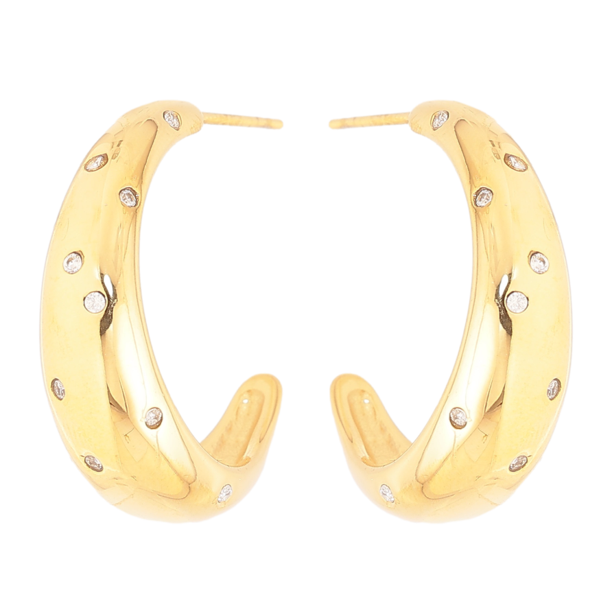 Серьги Нержавеющая сталь пусеты "Дуги с вставками кристаллов" фото №1 Серьги Нержавеющая сталь пусеты "Дуги с вставками кристаллов" фото №1