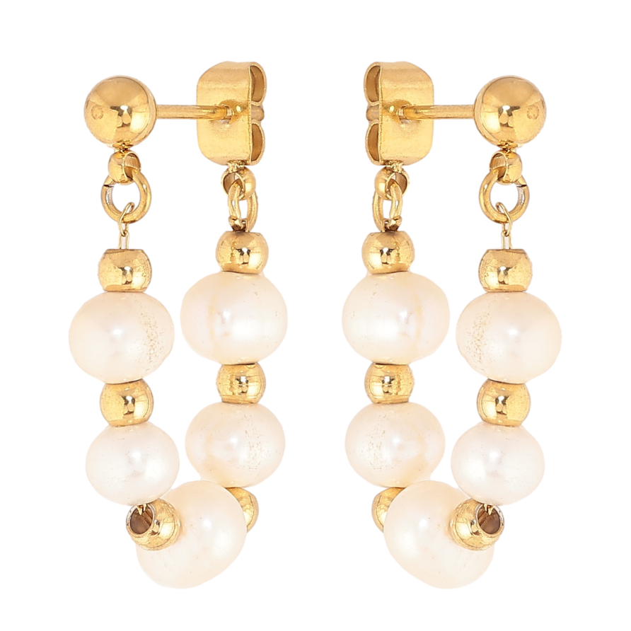 Сережки Нержавіюча сталь пусети "Підвіски з перлинами" фото №1 Сережки Нержавіюча сталь пусети "Підвіски з перлинами" фото №1