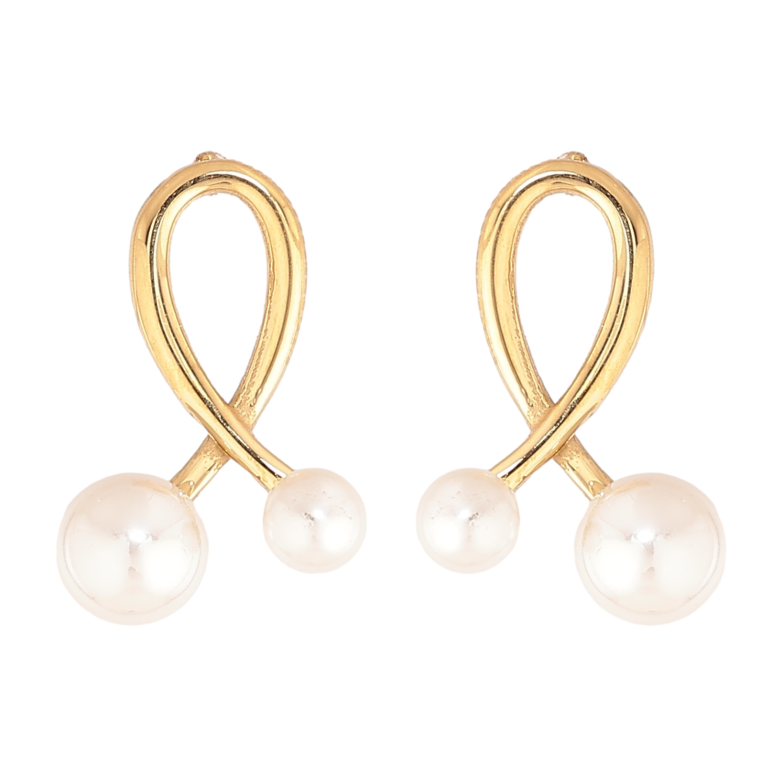 Серьги Нержавеющая сталь пусеты "Петельки с жемчужинами" фото №1 Серьги Нержавеющая сталь пусеты "Петельки с жемчужинами" фото №1