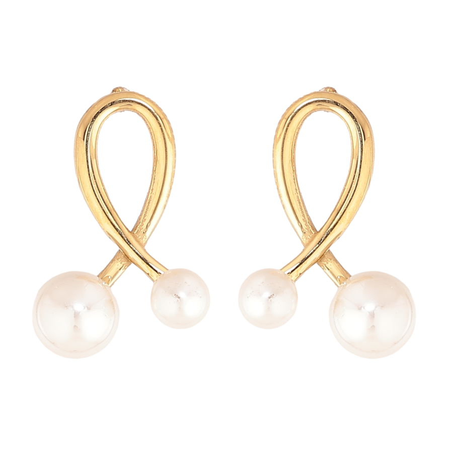 Серьги Нержавеющая сталь пусеты "Петельки с жемчужинами" фото №1 Серьги Нержавеющая сталь пусеты "Петельки с жемчужинами" фото №1