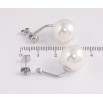 Сережки Нержавіюча сталь пусети-джекети "Перлини" 2 в 1, ø 5мм и 14мм фото №3