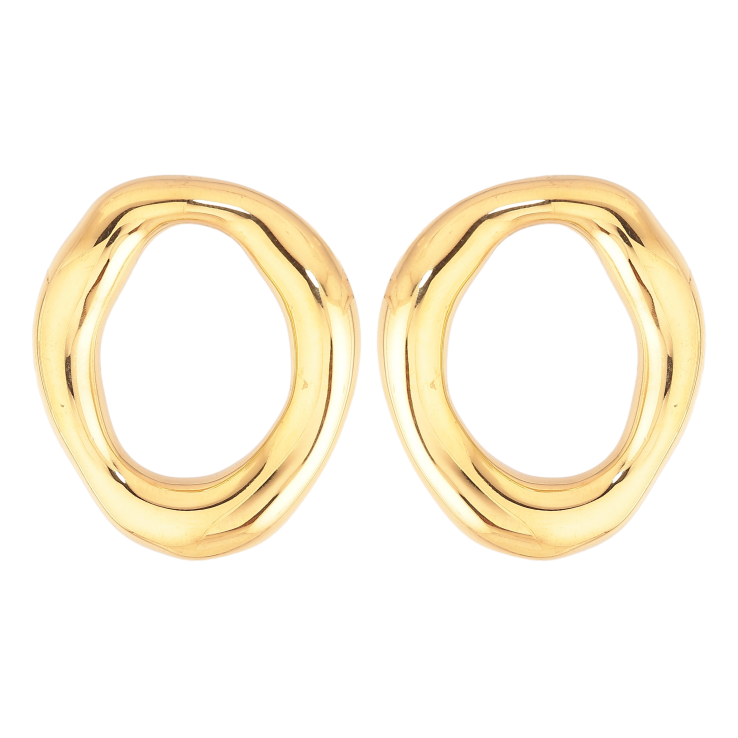 Серьги Нержавеющая сталь пусеты "Декоративные овалы" фото №9