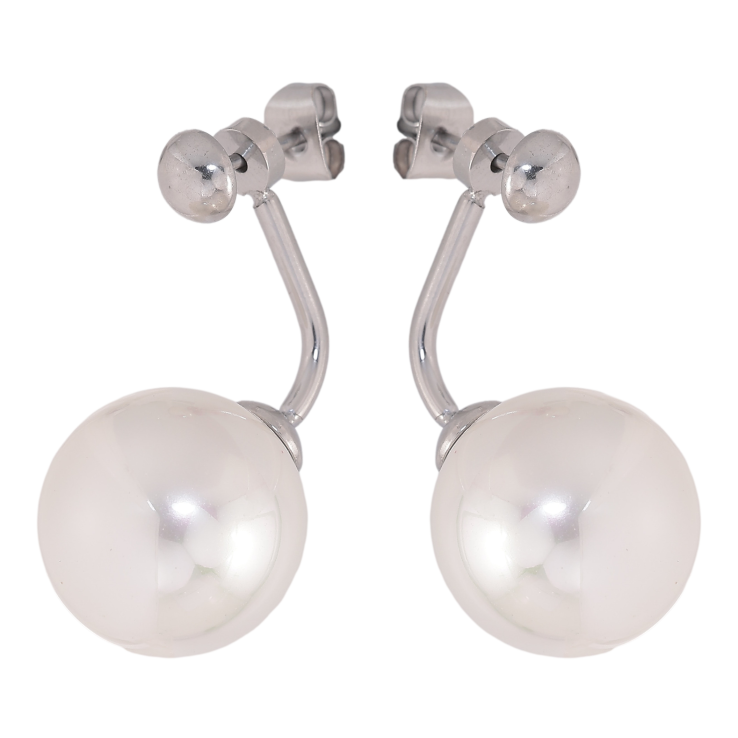 Сережки Нержавіюча сталь пусети-джекети "Перлини" 2 в 1, ø 5мм и 14мм фото №22