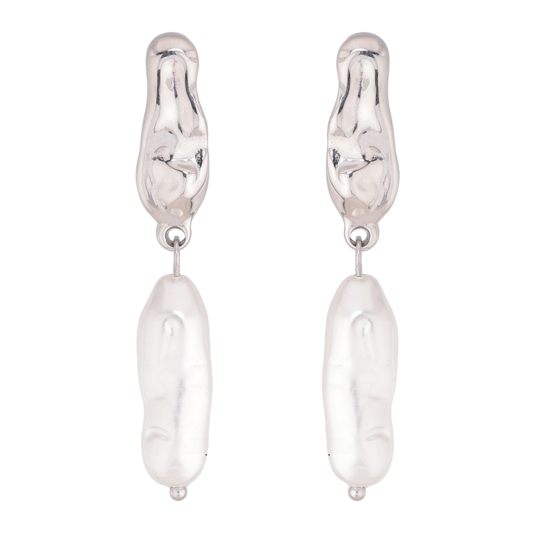 Сережки Нержавіюча сталь пусети "Перлинні підвіски" фото №1