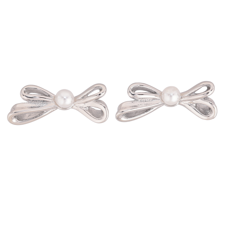 Сережки Нержавіюча сталь пусети "Банти з перлинами" фото №20
