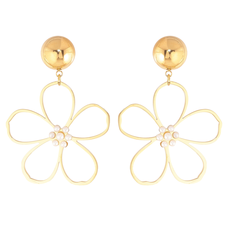 Серьги Нержавеющая сталь пусеты "Цветочные подвески" фото №1 Серьги Нержавеющая сталь пусеты "Цветочные подвески" фото №1