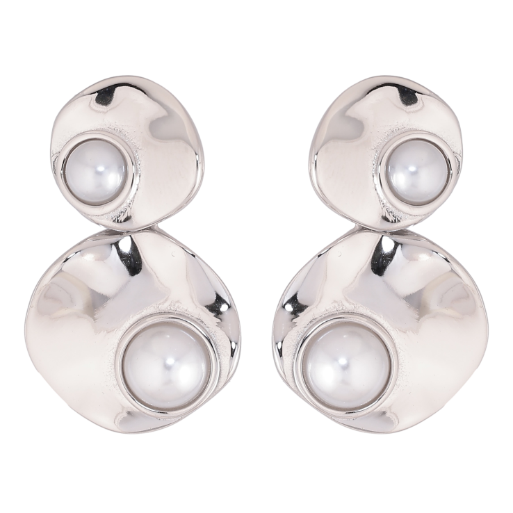 Сережки Нержавіюча сталь пусети "Підвіски з перлинними вставками" фото №10