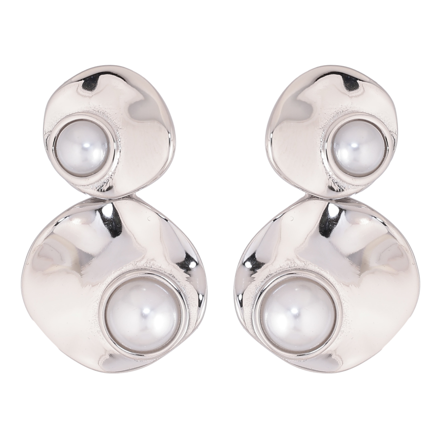 Сережки Нержавіюча сталь пусети "Підвіски з перлинними вставками" фото №1