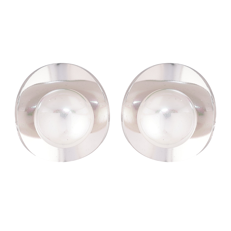 Сережки Нержавіюча сталь пусети "Візерунок з перлинами" фото №18