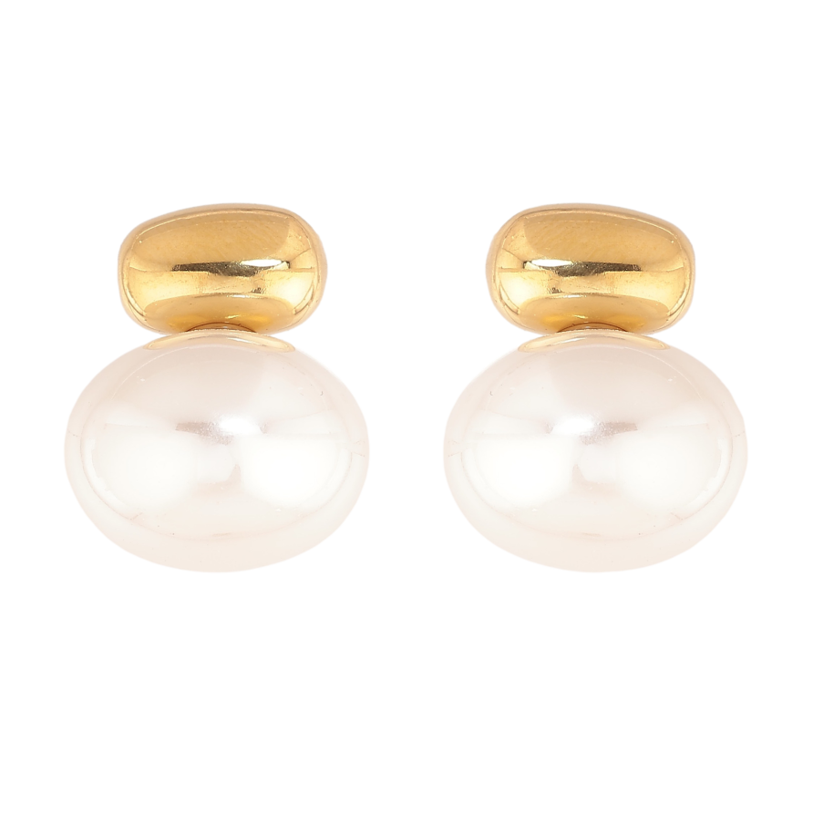 Сережки Нержавіюча сталь пусети "Візерунок з перлинами" фото №1 Сережки Нержавіюча сталь пусети "Візерунок з перлинами" фото №1