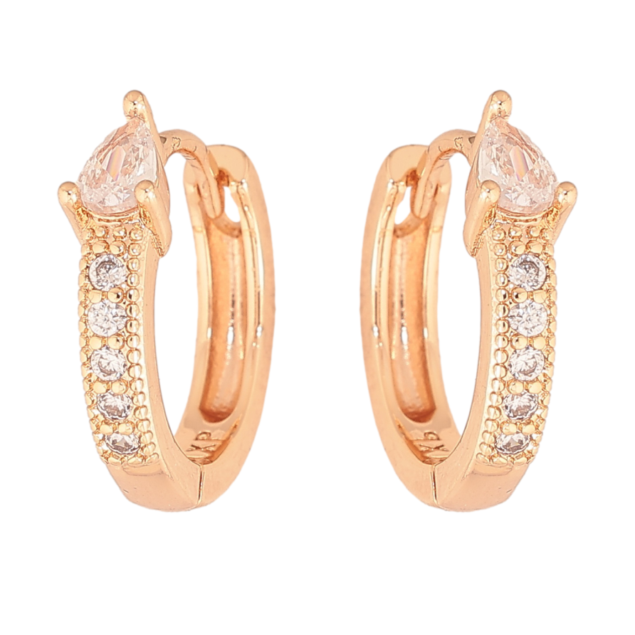 Сережки Xuping M&L колір 18K колечка "Доріжки кристалів" фото №1 Сережки Xuping M&L колір 18K колечка "Доріжки кристалів" фото №1