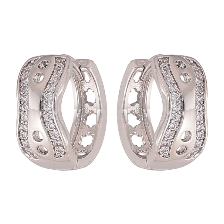 Серьги Xuping M&L цвет Родий колечки "Декоративный орнамент" фото №4