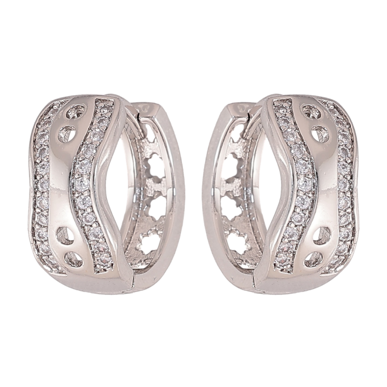 Серьги Xuping M&L цвет Родий колечки "Декоративный орнамент" фото №1