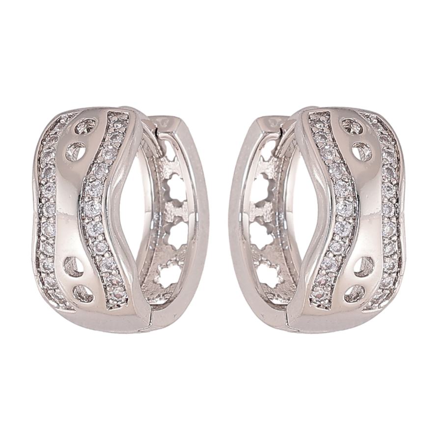 Серьги Xuping M&L цвет Родий колечки "Декоративный орнамент" фото №1