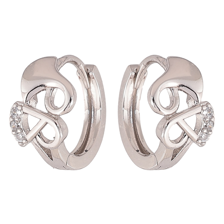 Серьги Xuping M&L цвет Родий колечки "Фантазийный орнамент" фото №5