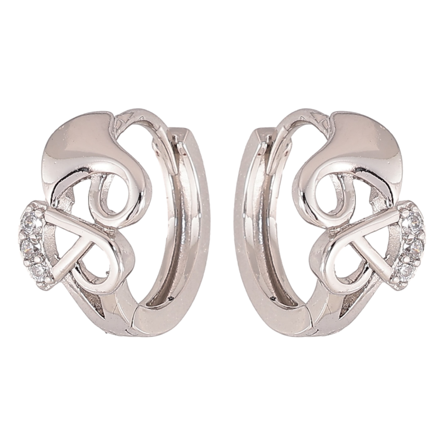 Серьги Xuping M&L цвет Родий колечки "Фантазийный орнамент" фото №1