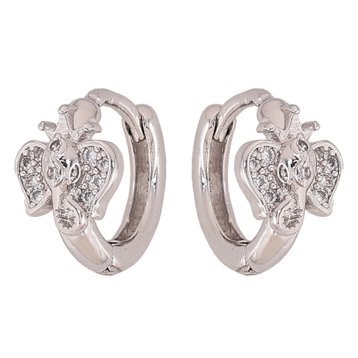 Серьги Xuping M&L цвет Родий колечки "Королевский слон" фото №2