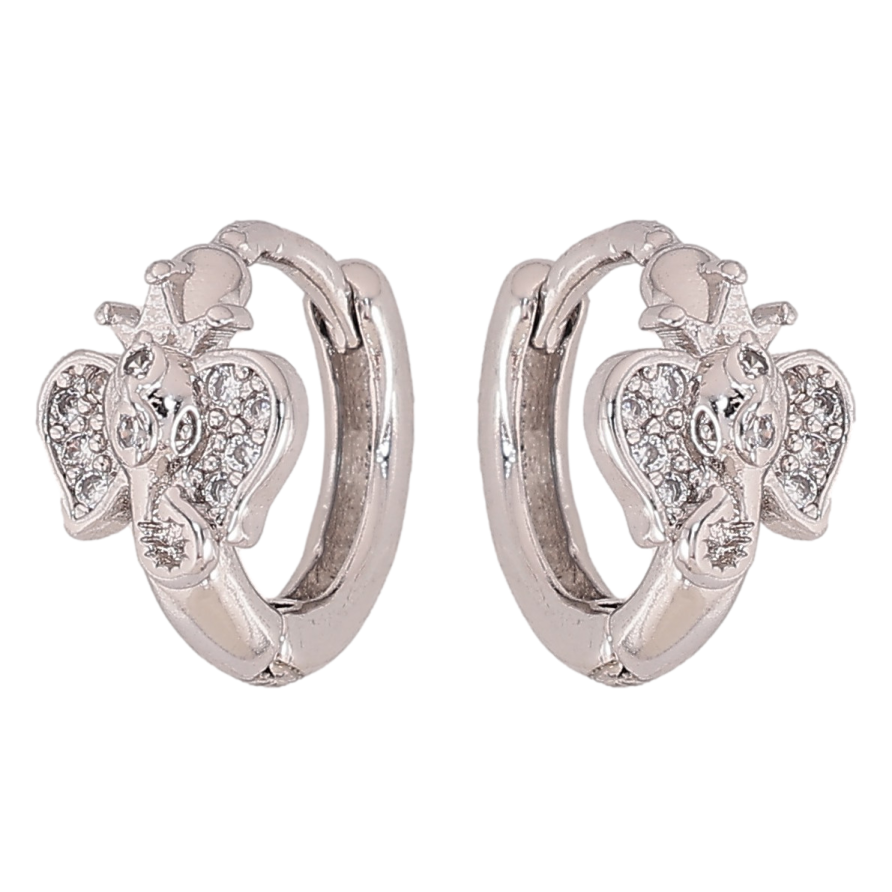 Серьги Xuping M&L цвет Родий колечки "Королевский слон" фото №1