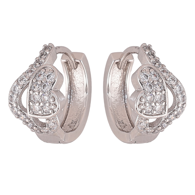 Сережки Xuping M&L колір Родій колечка "Візерунок з кристалами" фото №1 Сережки Xuping M&L колір Родій колечка "Візерунок з кристалами" фото №1