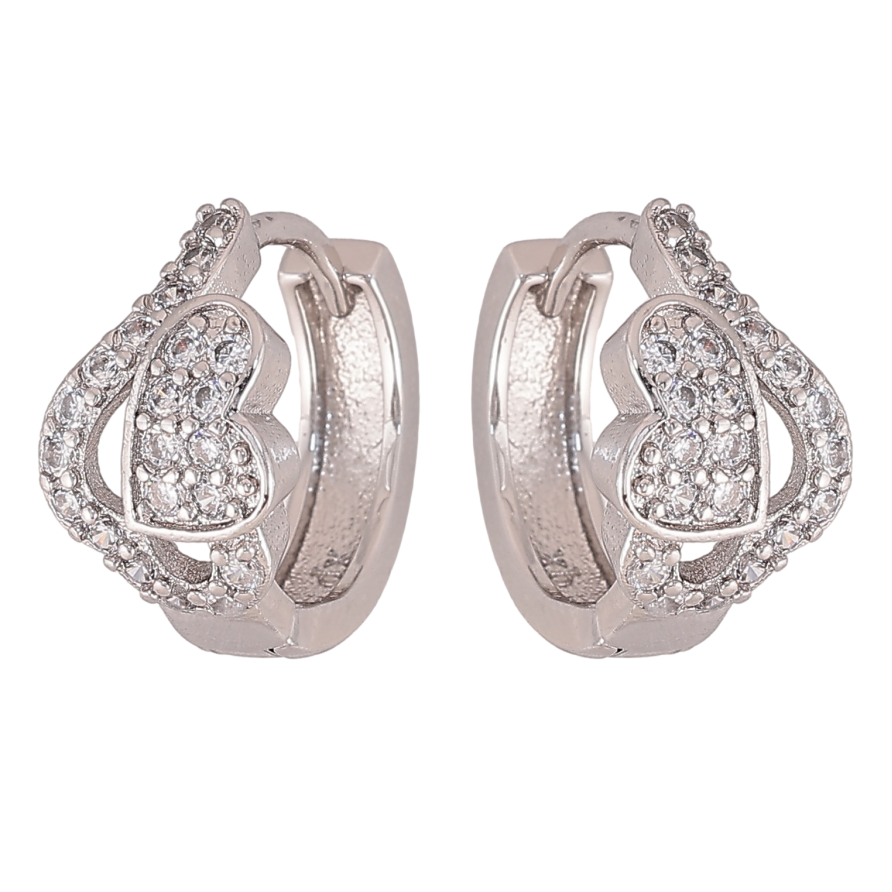 Сережки Xuping M&L колір Родій колечка "Візерунок з кристалами" фото №1 Сережки Xuping M&L колір Родій колечка "Візерунок з кристалами" фото №1