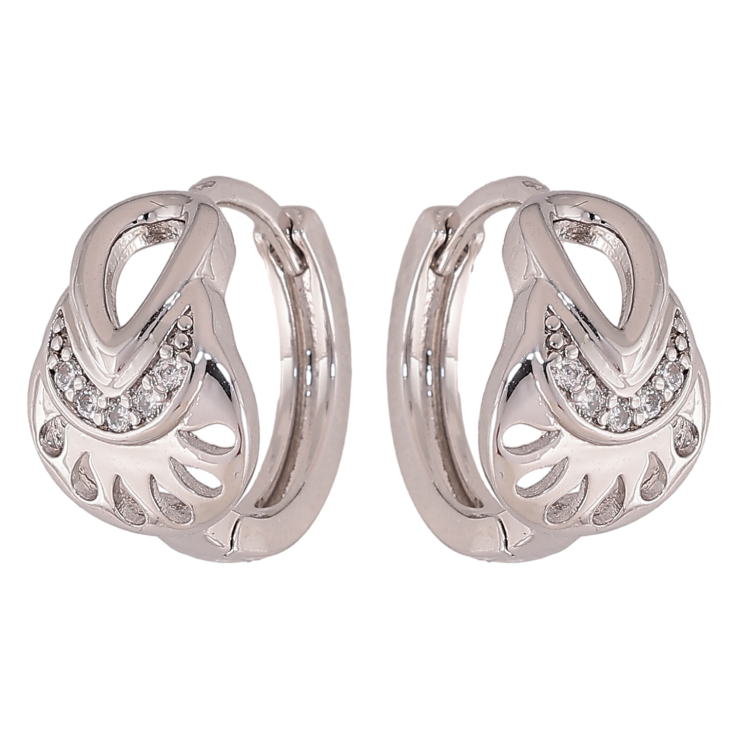 Серьги Xuping M&L цвет Родий колечки "Византия" узор на одну сторону фото №7