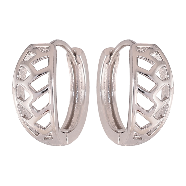 Серьги Xuping M&L цвет Родий колечки "Узор косичка" на одну сторону фото №3
