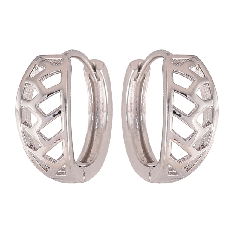 Серьги Xuping M&L цвет Родий колечки "Узор косичка" на одну сторону фото №1