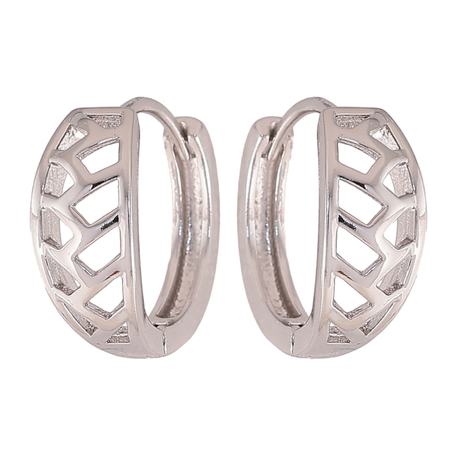 Серьги Xuping M&L цвет Родий колечки "Узор косичка" на одну сторону фото №1