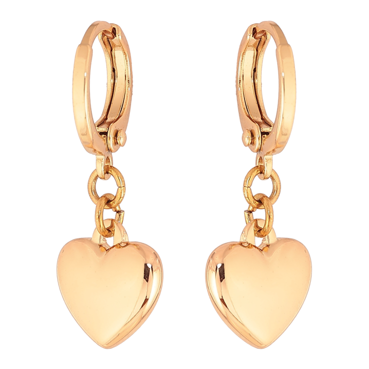 Сережки Xuping M&L колір 18K підвіски на колечках "Сердечки" фото №3