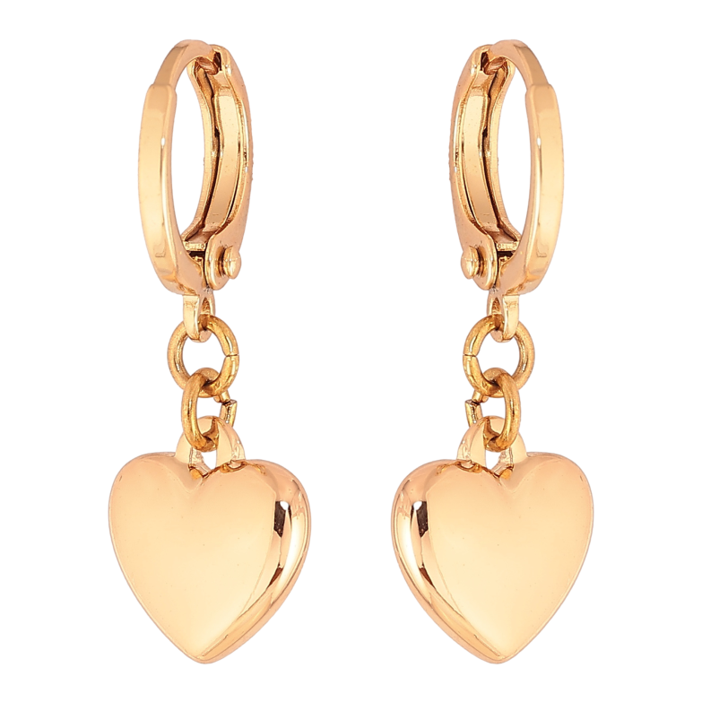 Серьги Xuping M&L цвет 18K подвески на колечках "Сердечки" фото №1 Серьги Xuping M&L цвет 18K подвески на колечках "Сердечки" фото №1