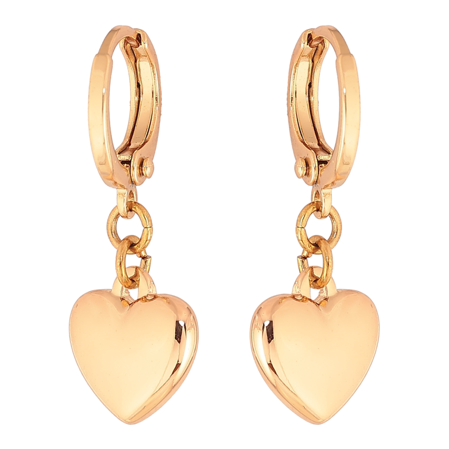 Серьги Xuping M&L цвет 18K подвески на колечках "Сердечки" фото №1 Серьги Xuping M&L цвет 18K подвески на колечках "Сердечки" фото №1