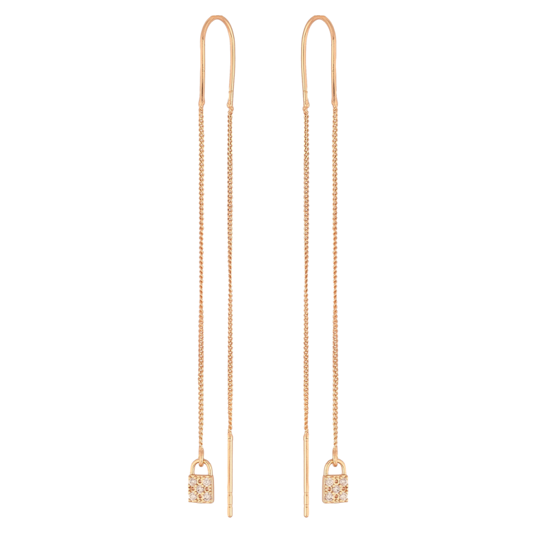 Сережки Xuping M&L колір 18K протяжки "Замочки на ланцюжку" фото №4 Сережки Xuping M&L колір 18K протяжки "Замочки на ланцюжку" фото №4