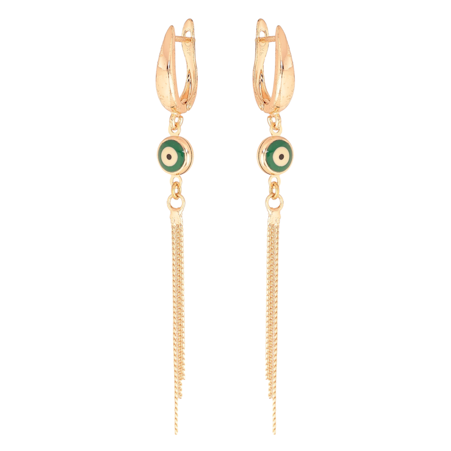 Серьги Xuping M&L цвет 18K английский замок "Подвески с оберегом "Глаз Фатимы" фото №1 Серьги Xuping M&L цвет 18K английский замок "Подвески с оберегом "Глаз Фатимы" фото №1