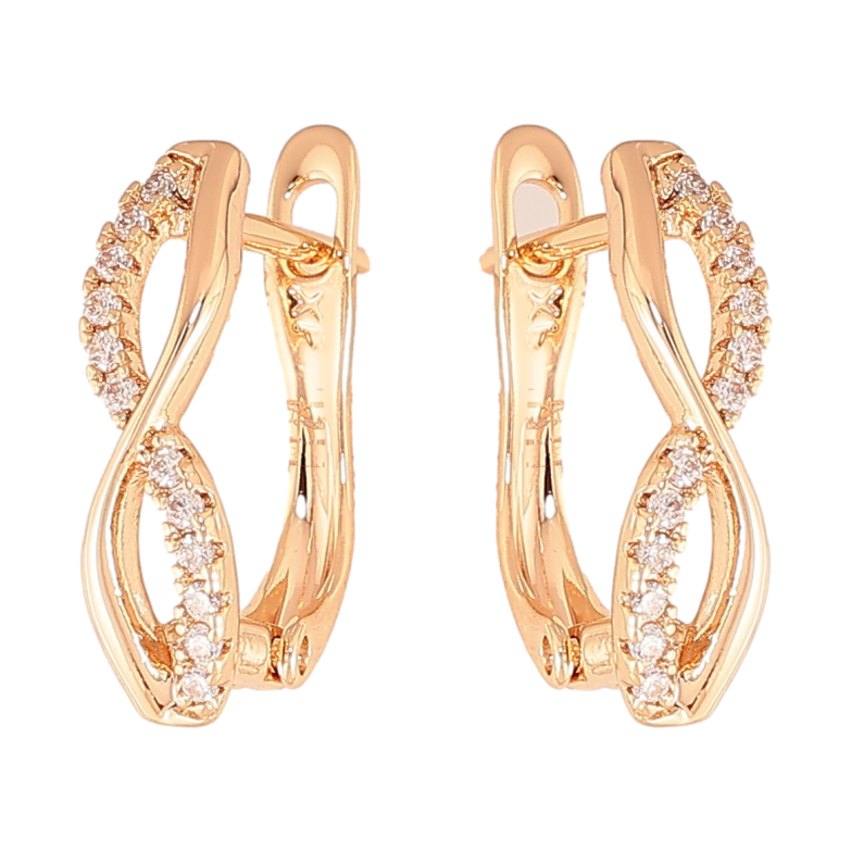 Серьги Xuping M&L цвет 18K английский замок "Узор с кристаллами" фото №1 Серьги Xuping M&L цвет 18K английский замок "Узор с кристаллами" фото №1