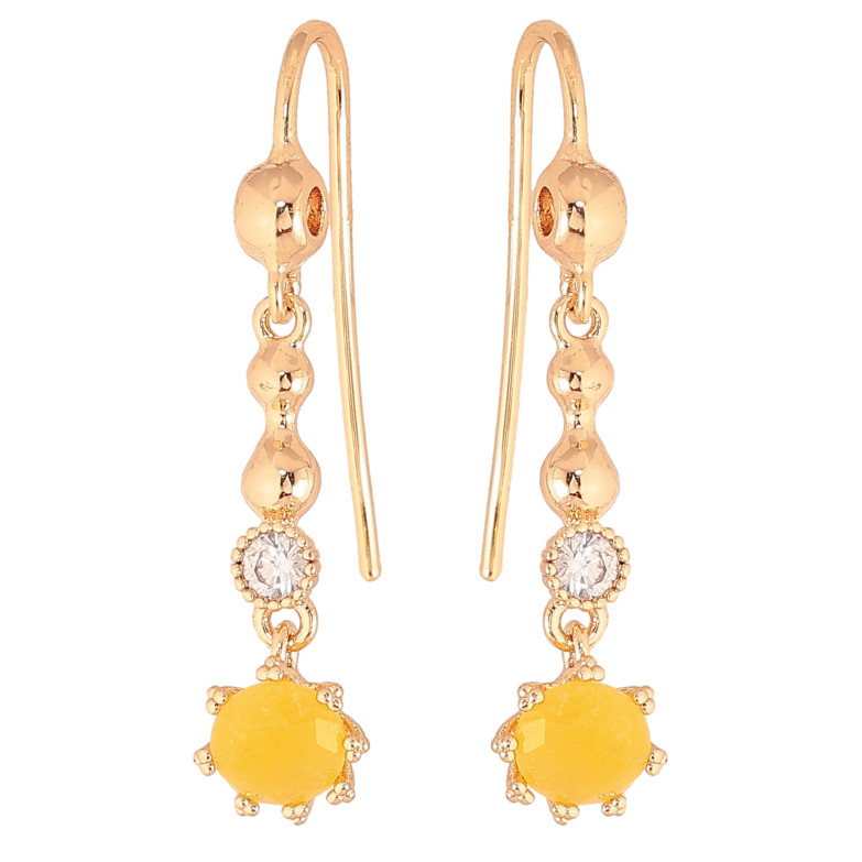 Сережки Xuping M&L колір 18К французький замок "Декоративні підвіски з жовтими кристалами" фото №1