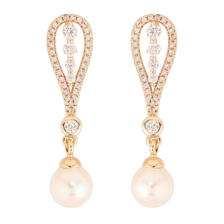Серьги Xuping M&L цвет 18K пусеты "Подвески с жемчужинами" фото №15